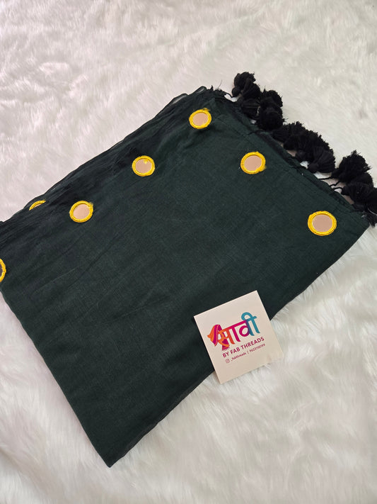 Aaeena Real Mirror Work Saree