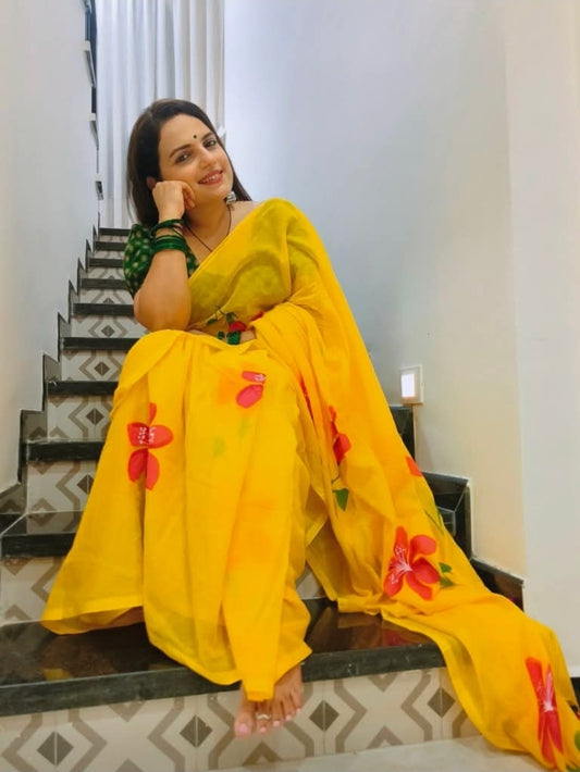 Lily Hand Painted Saree