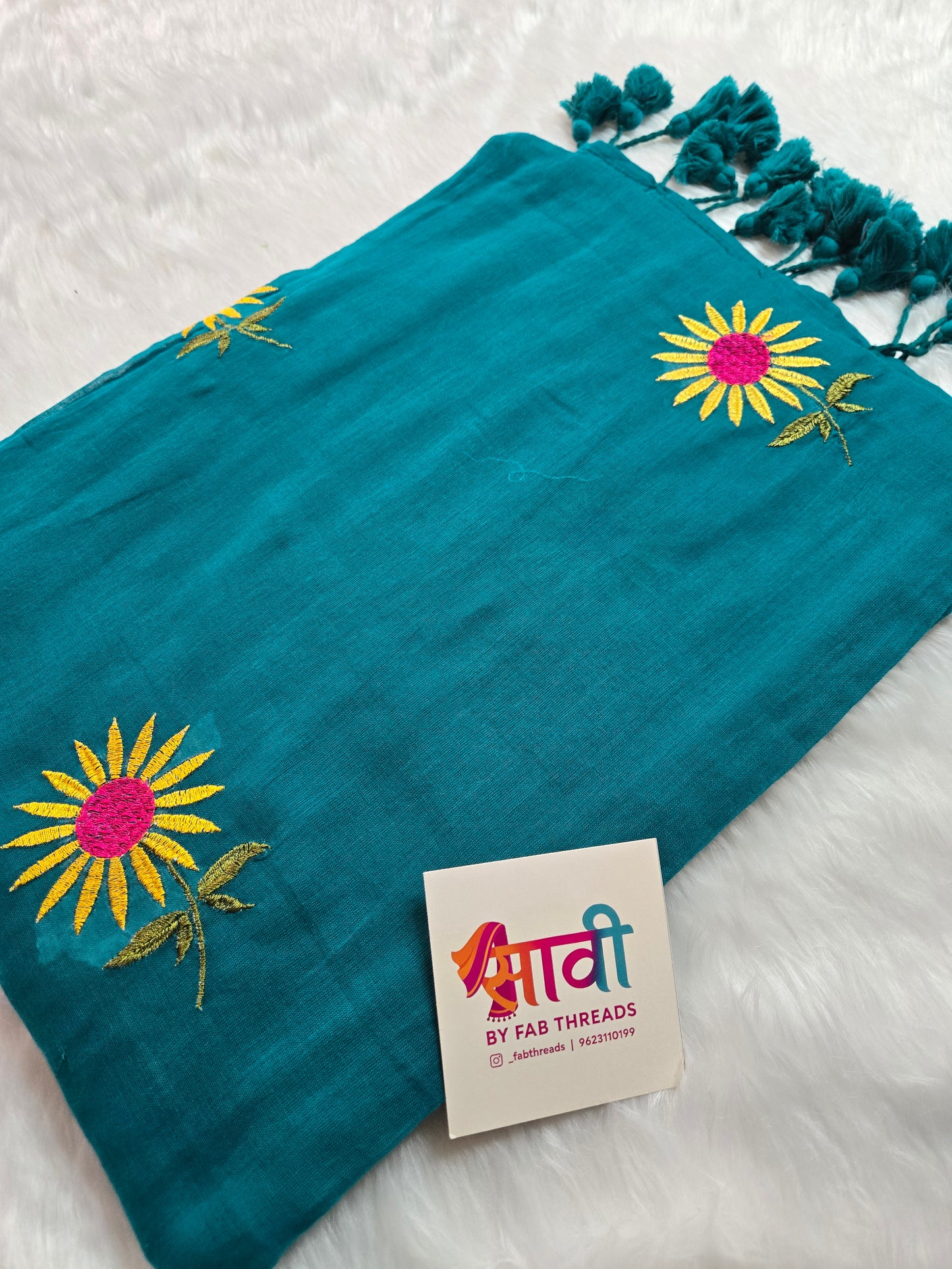 Sunflower Embroidered Saree