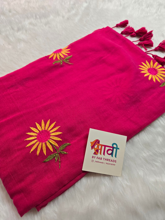Sunflower Embroidered Saree
