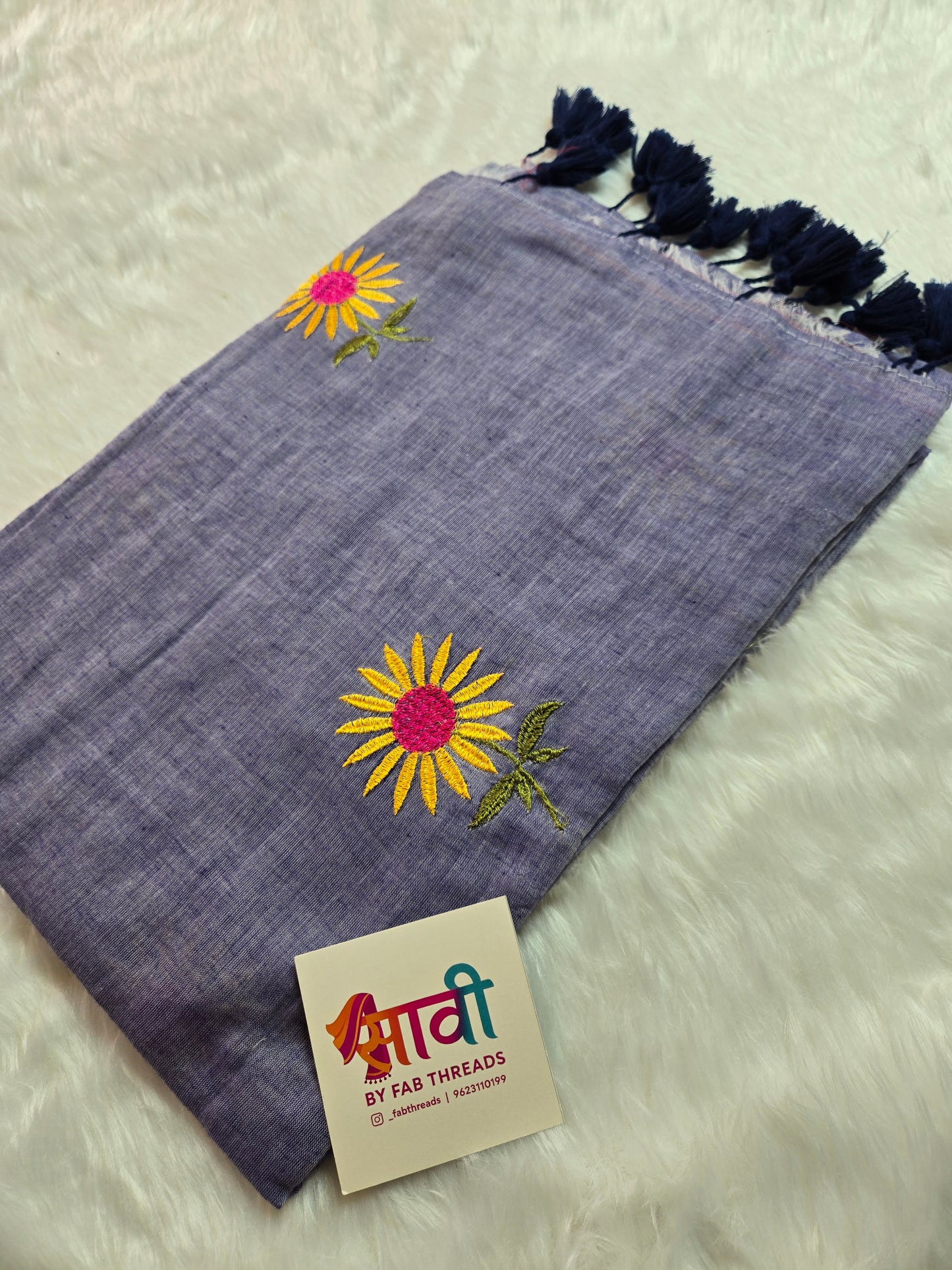 Sunflower Embroidered Saree