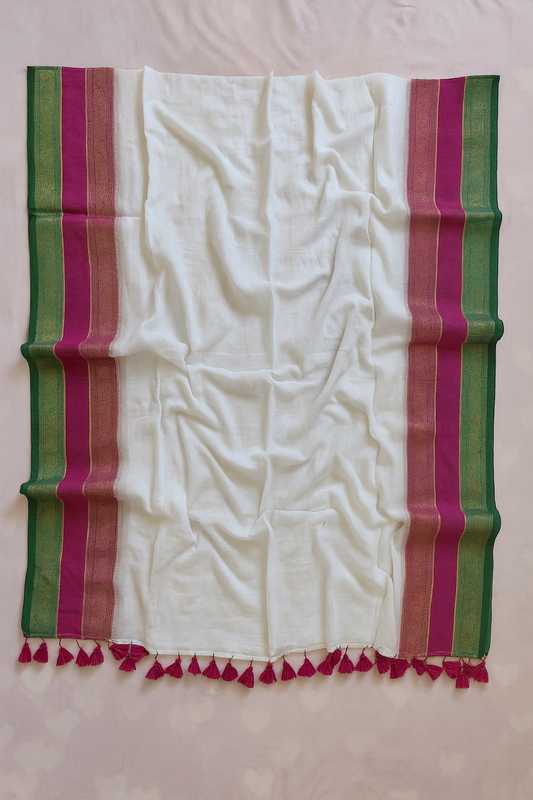 Zari Border Mul Cotton Saree