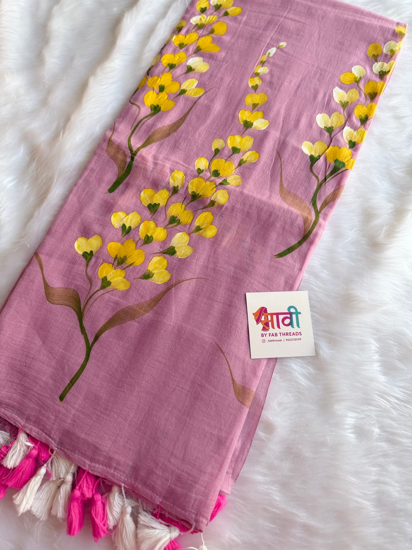 Sunheri Gul Mul Cotton Saree