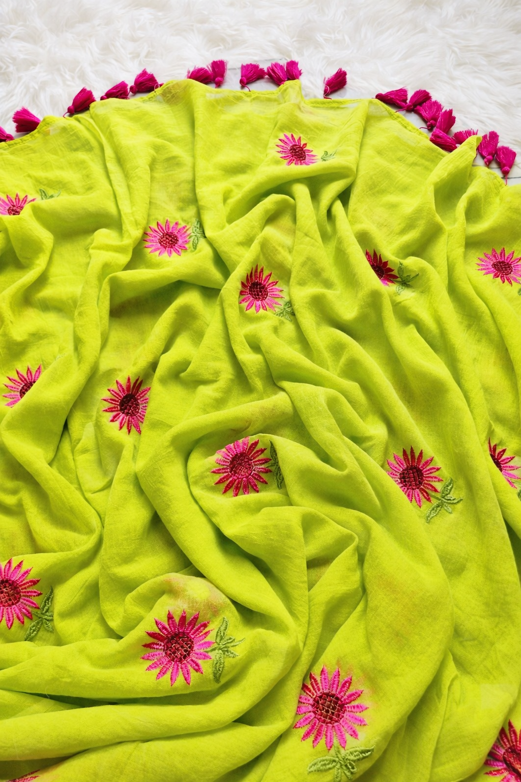 Sunflower Embroidered Saree