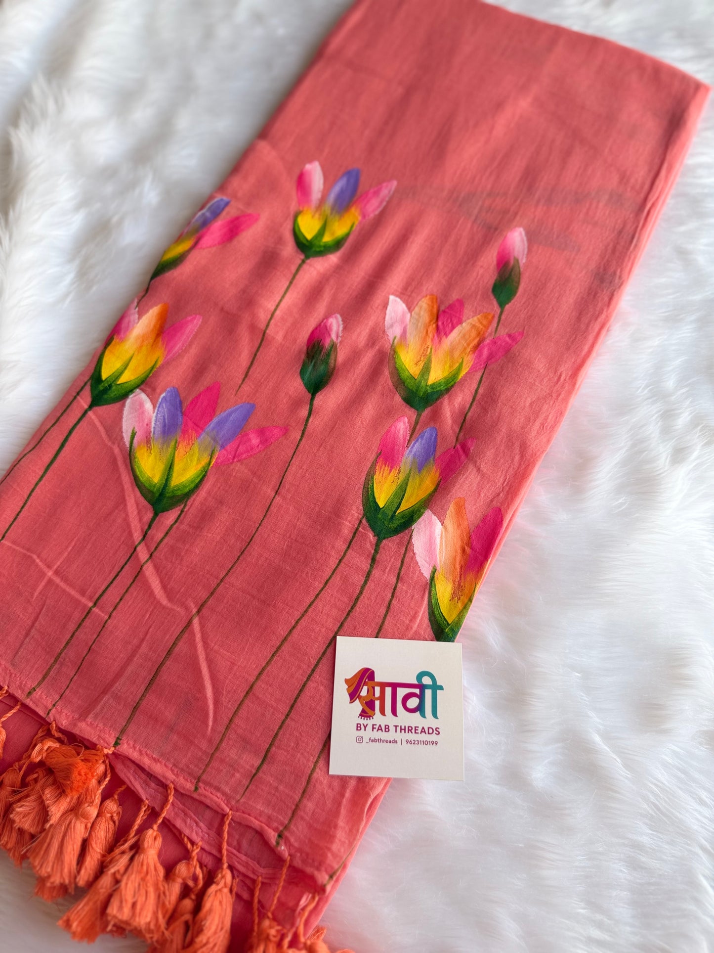 Phulkari Hand Painted Saree
