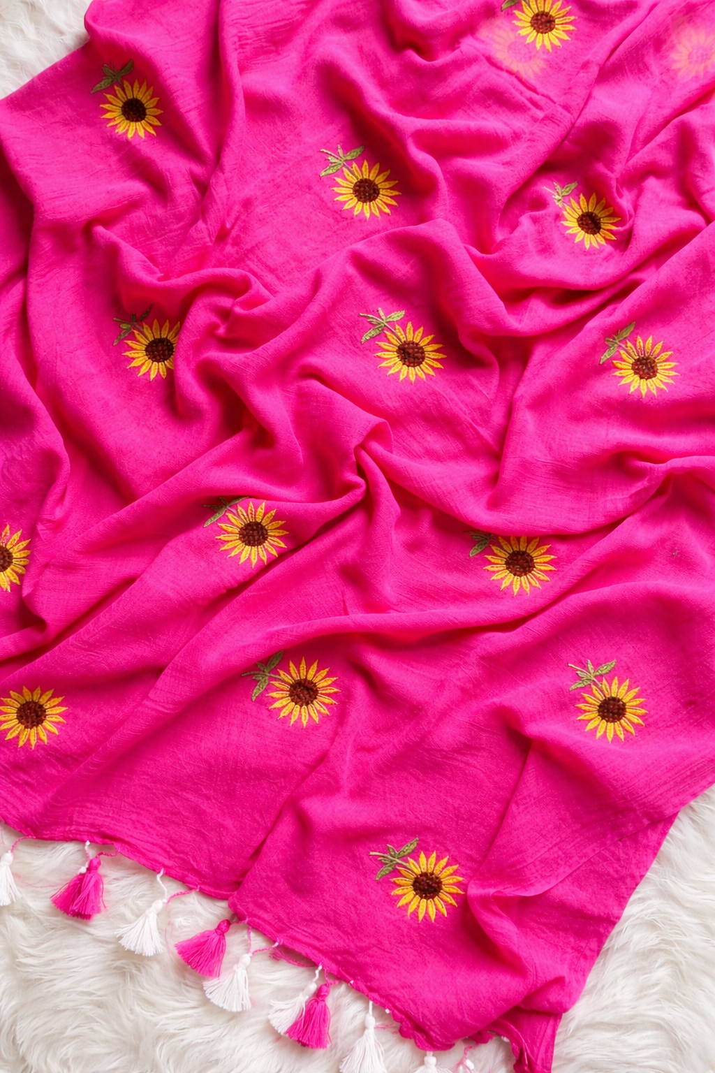 Sunflower Embroidered Saree