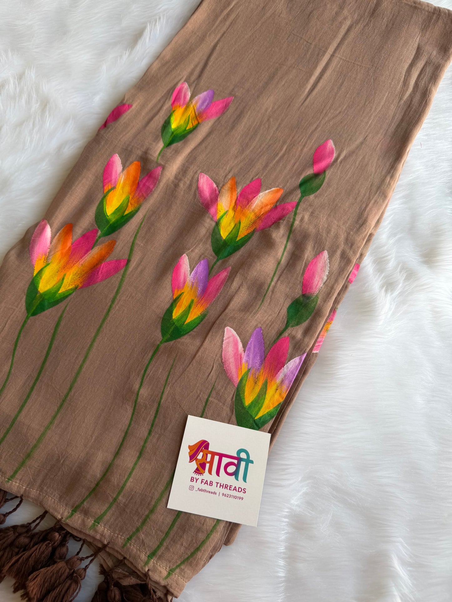 Phulkari Hand Painted Saree
