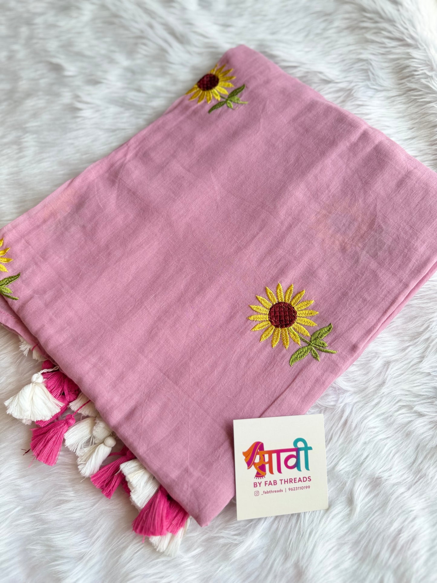 Sunflower Embroidered Saree