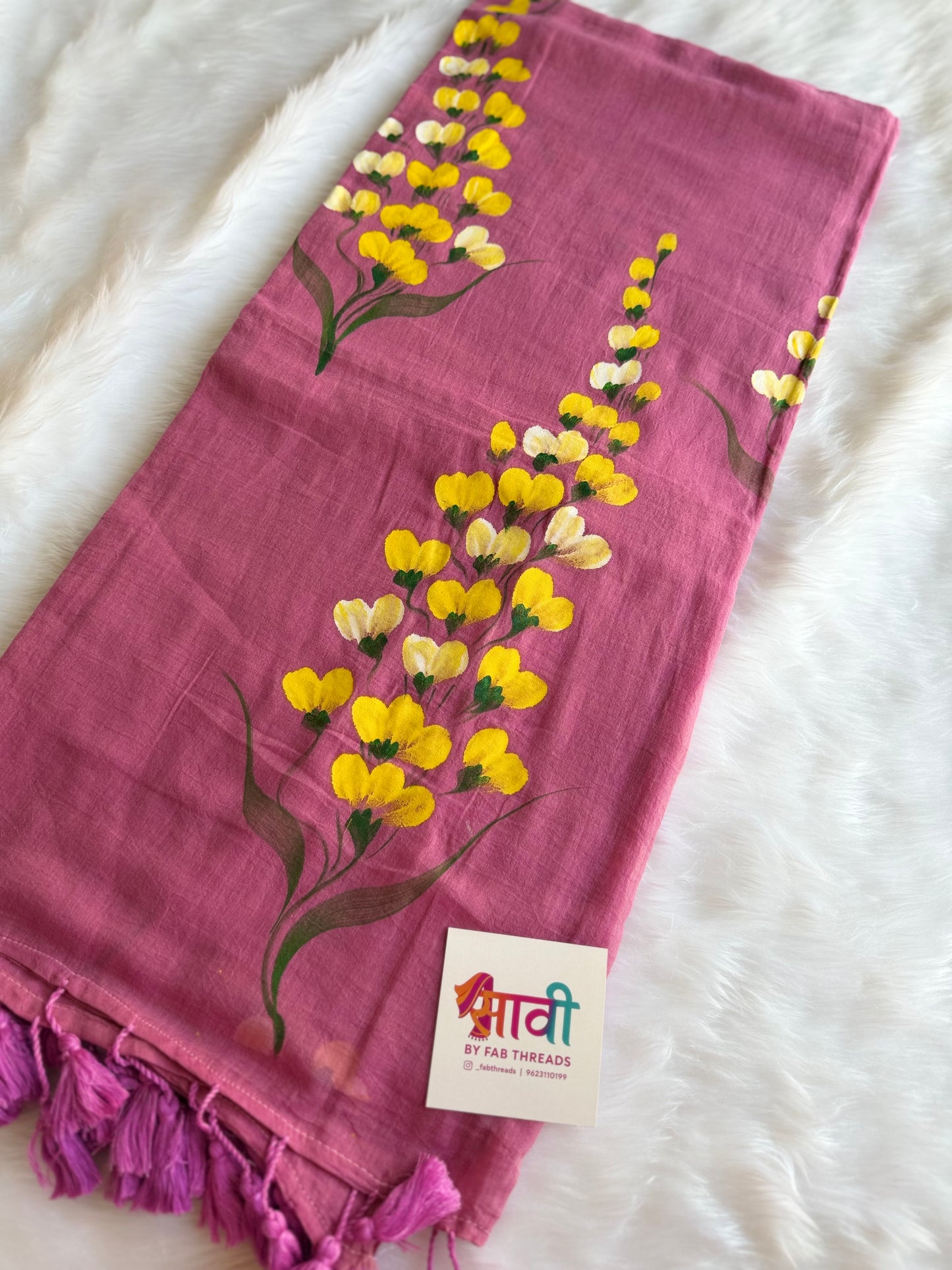 Sunheri Gul Mul Cotton Saree