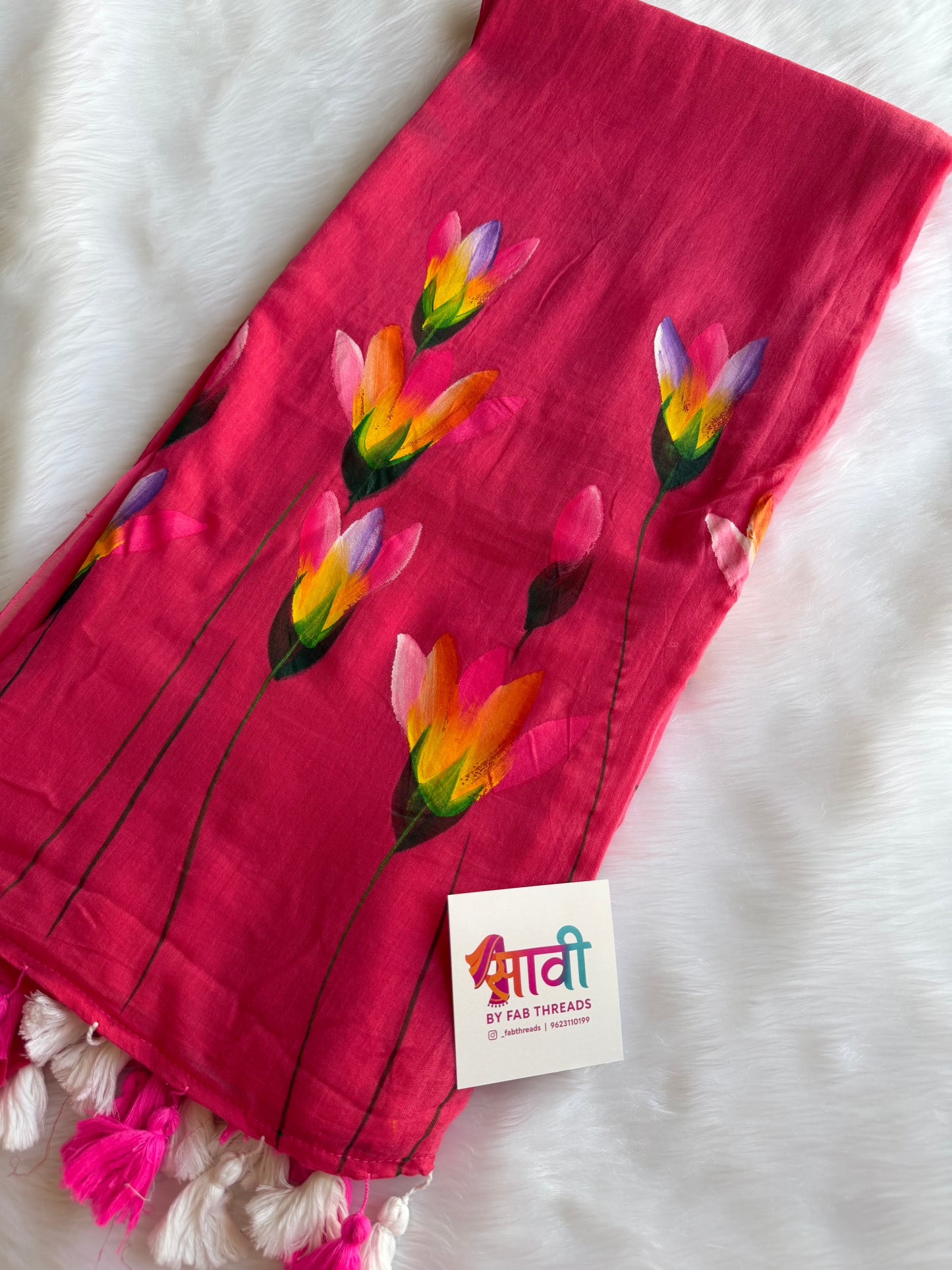 Phulkari Hand Painted Saree