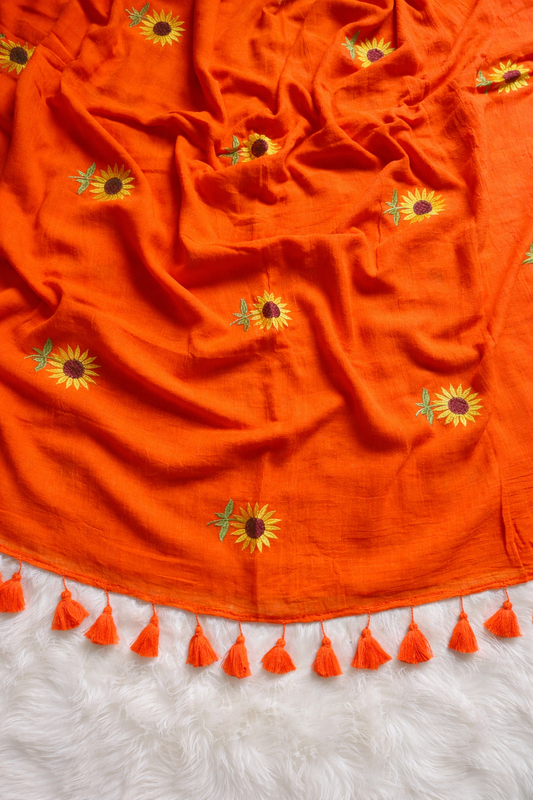 Sunflower Embroidered Saree
