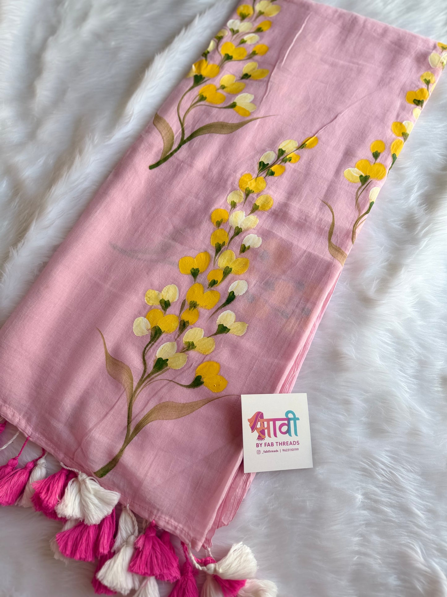 Sunheri Gul Mul Cotton Saree