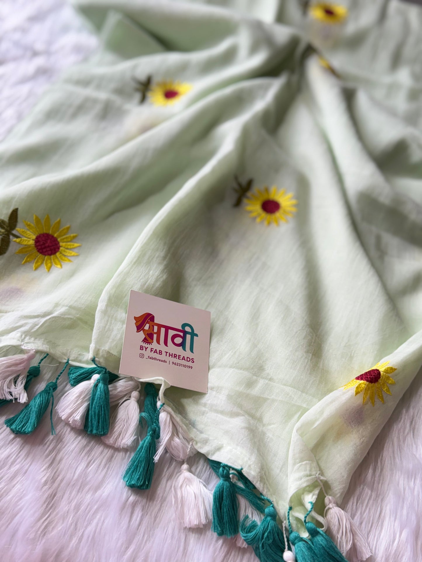Sunflower Embroidered Saree