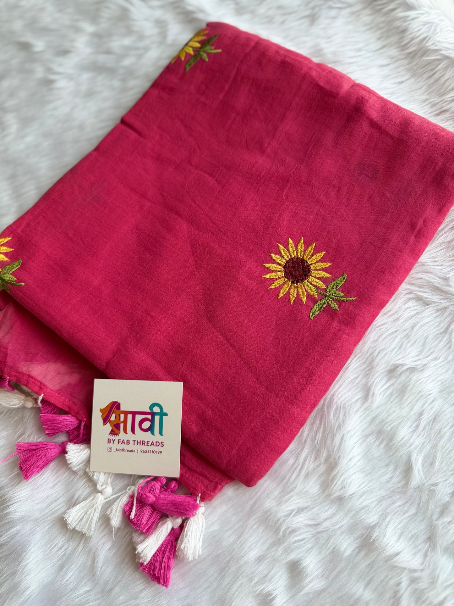 Sunflower Embroidered Saree