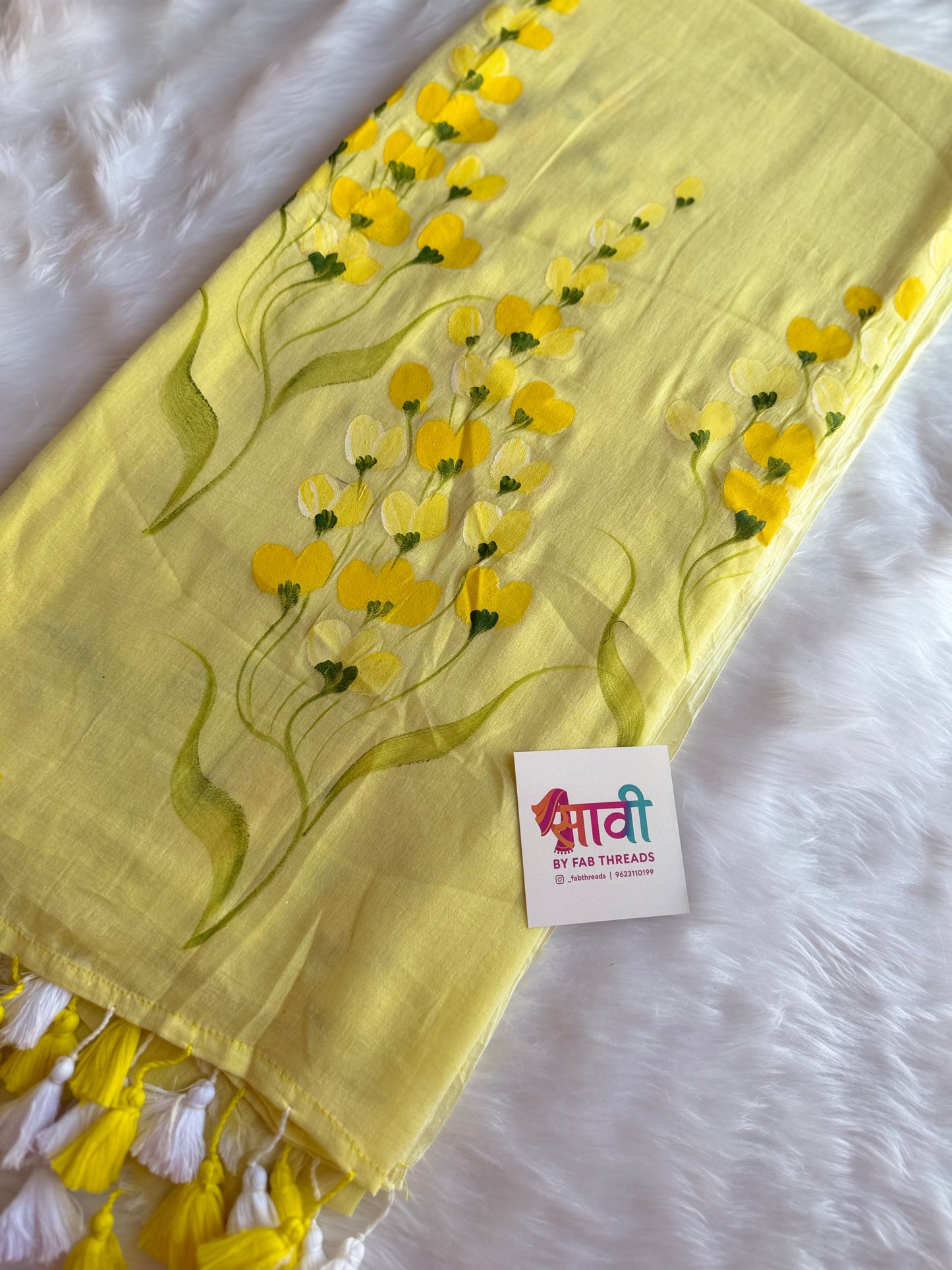 Sunheri Gul Mul Cotton Saree