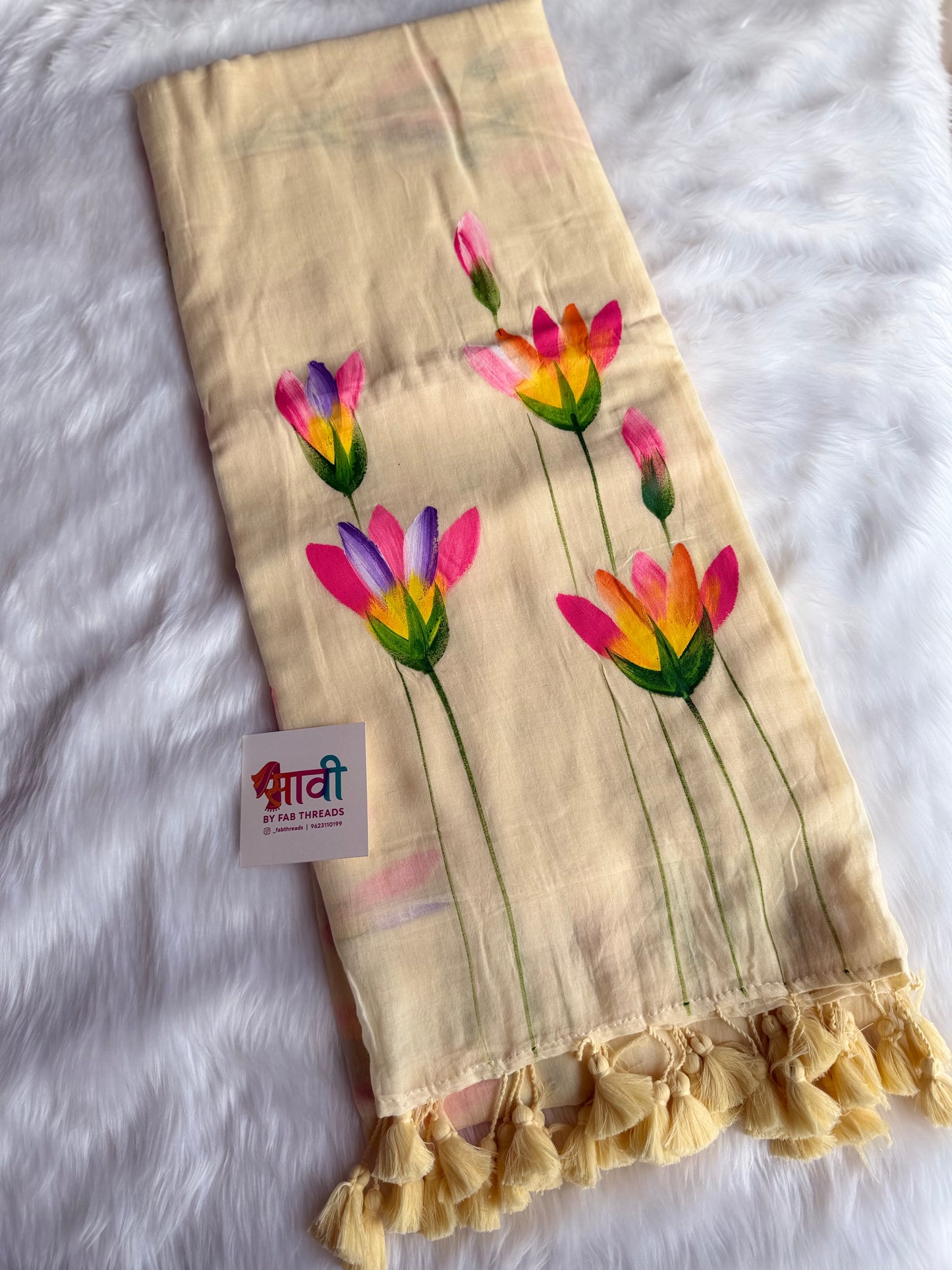 Phulkari Hand Painted Saree