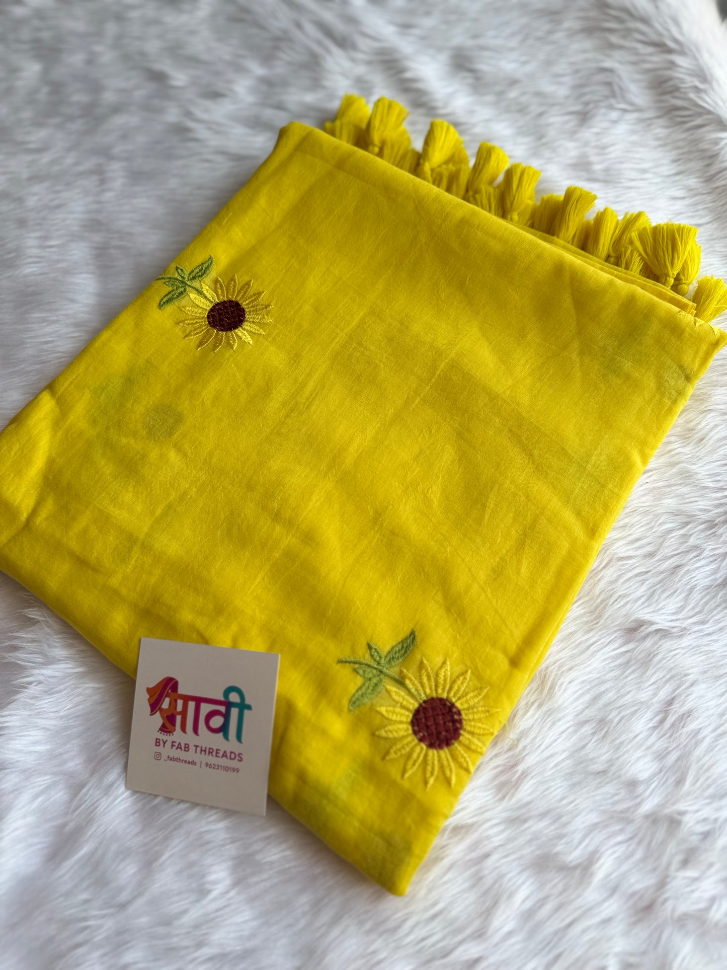 Sunflower Embroidered Saree