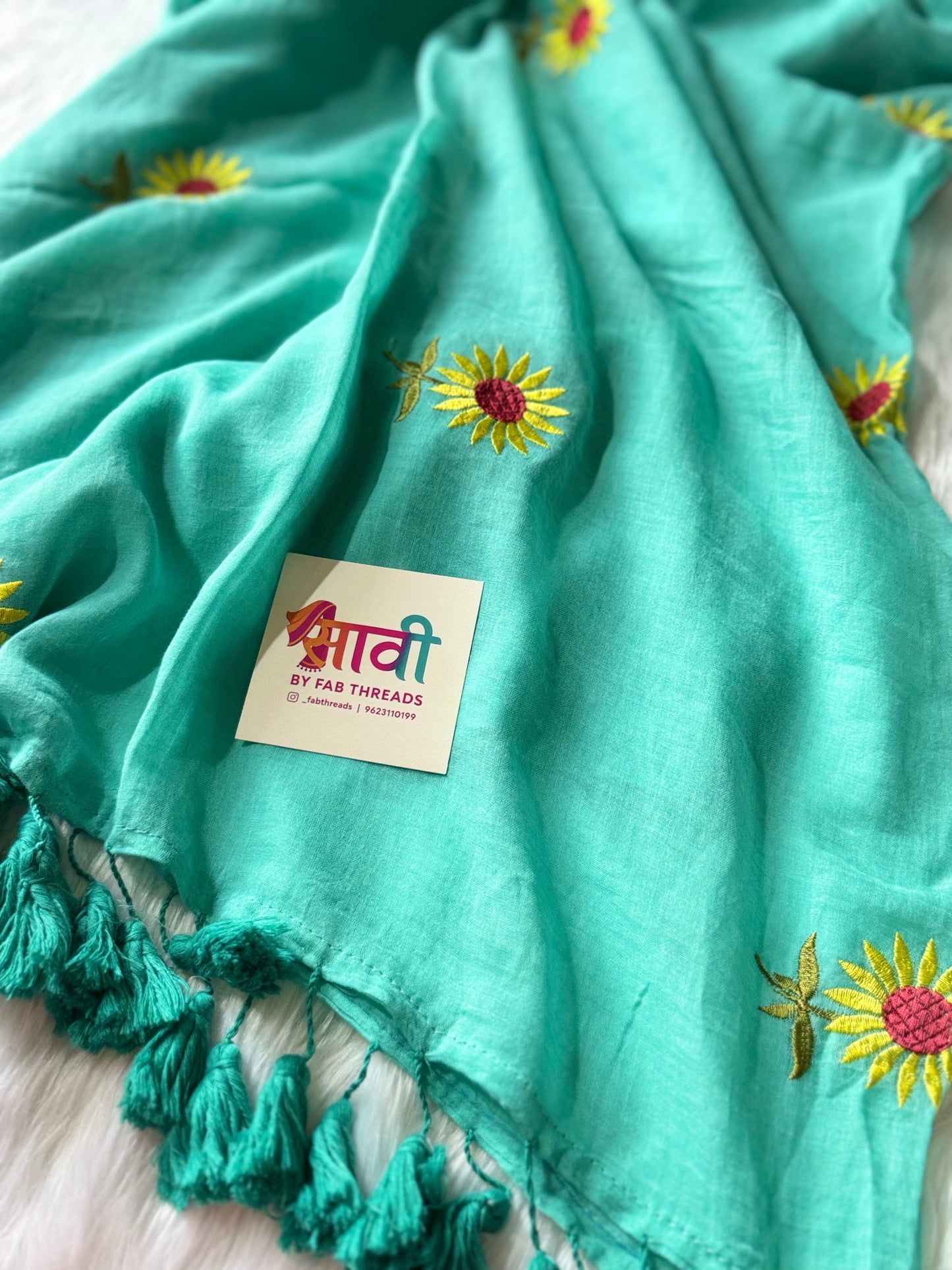 Sunflower Embroidered Saree