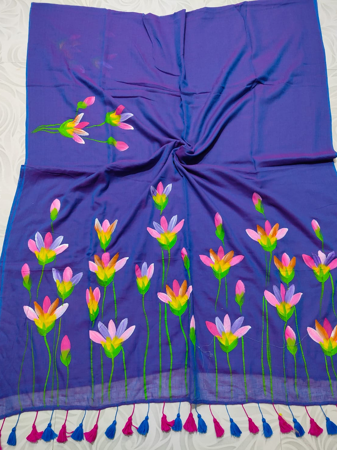Phulkari Hand Painted Saree