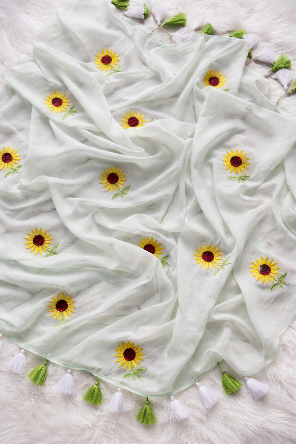 Sunflower Embroidered Saree