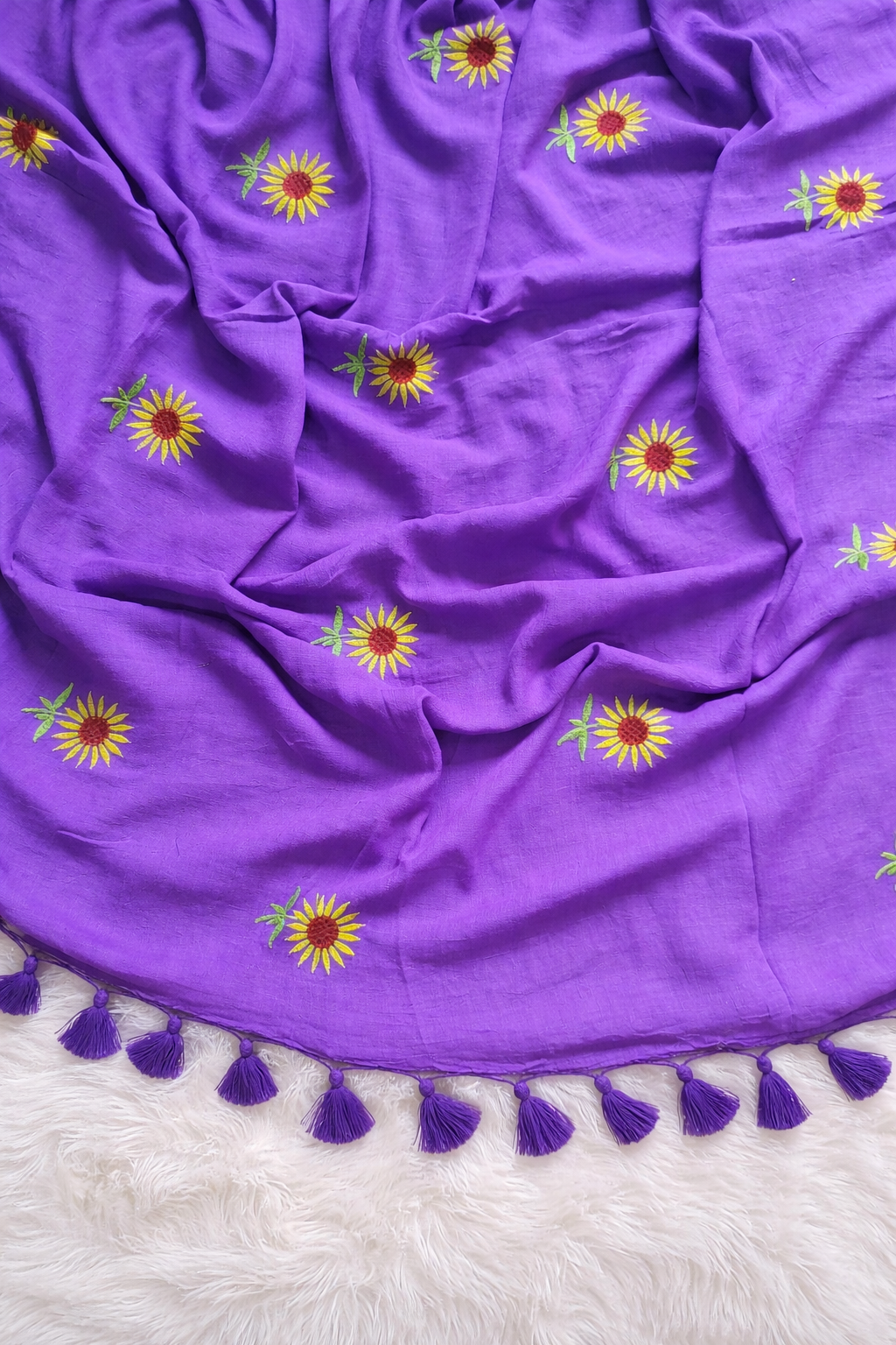 Sunflower Embroidered Saree
