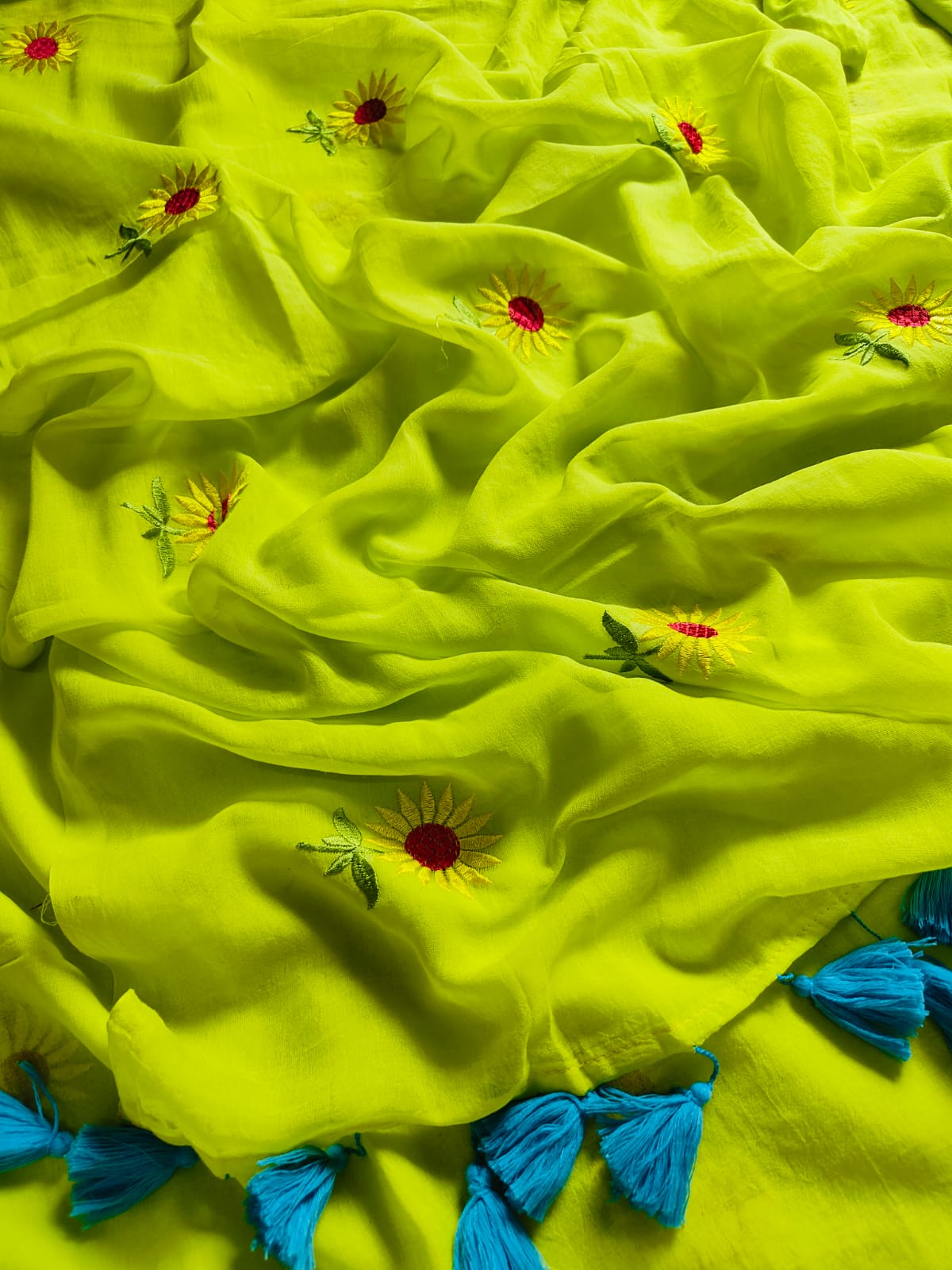 Sunflower Embroidered Saree